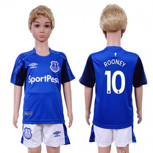 Everton #10 Rooney Home Kid Soccer Club Jersey - Click Image to Close